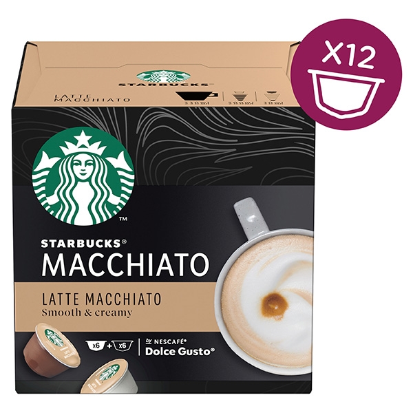 Pack of 12 Starbucks Latte Macchiato capsules